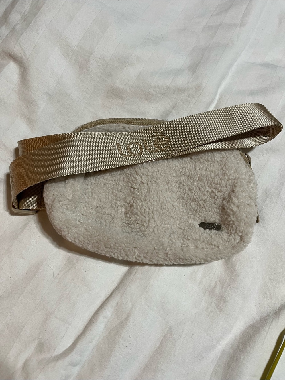 Lole Cream Shearling Crossbody Bag